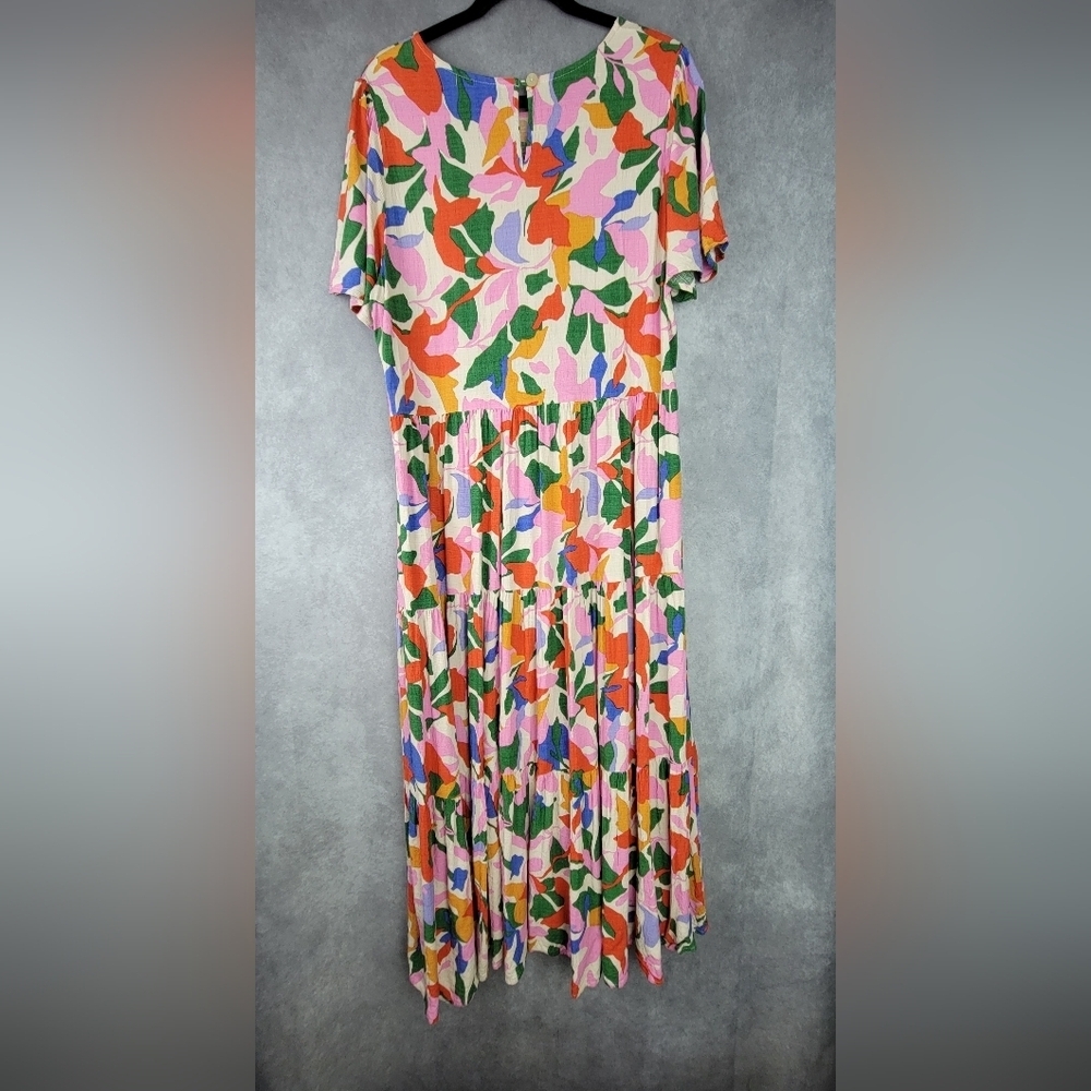 Mister Zimi Winter Colorful Fun Spring Midi Dress In Leaf Size 10 — image 7 of 8